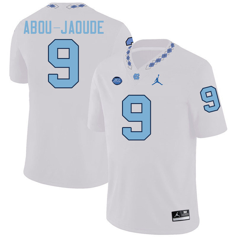 #9 Melkart Abou-Jaoude North Carolina Tar Heels College Football Jersey Stitched-White #9 Melkart Abou-Jaoude North Carolina Tar Heels College Football Jersey Stitched-White